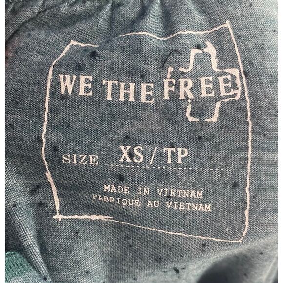 Free People Maxi Dress Drop Waisted A Line Sleeveless Boho Pattern Teal size XS - Picture 8 of 8